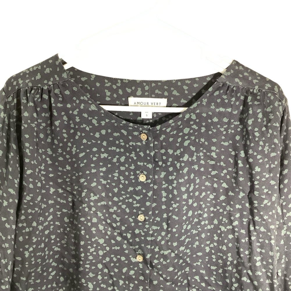 Amour Vert Patterned Button-Up Blouse - image 2